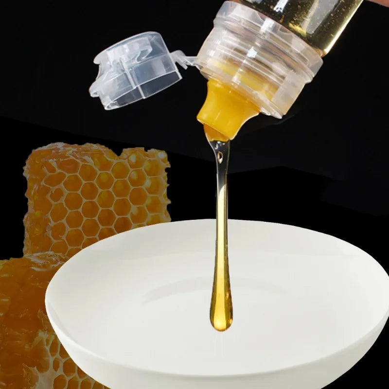 6/1PC 90ML Transparent Non-Drip Honey Dispenser Honey Squeeze Bottle Vinegar Oil Syrup Bottle Pot Storage Container Kitchen Tool Quake
