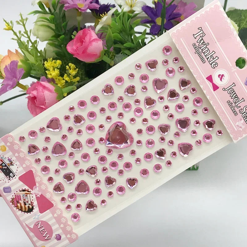 Rhinestone Crystal Face Stickers Diamond Face Makeup DIY Decoration Disposable Acrylic Tattoo Stickers Drill Phone Eyes Sticker Quake