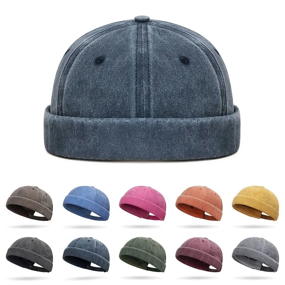 Fashion Hip Hop Beanies Hats Brimless Cotton Hip Hop Hats Solid Color Adjustable Street Hat Men Quake