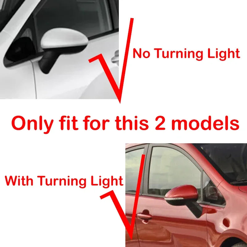 For Kia Rio 2011-2017 Car Sticker Rearview Side Mirror Cover Horn Wing Cap Exterior Door Rear View Case Trim Carbon Fiber Look Quake