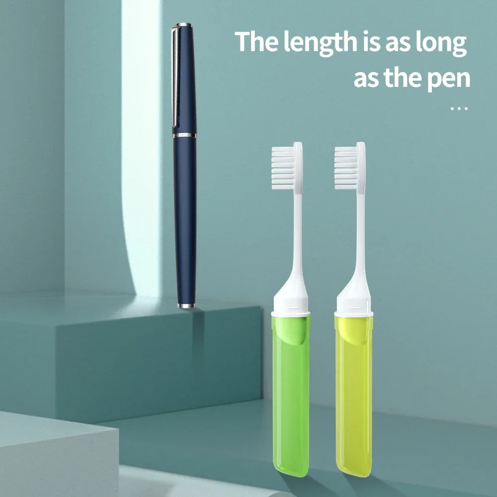 vvocci Toothbrush in Transparent Candy Colors Portable Mini Brush Folding Traveling AdultFoldable Travel Toothbrush Small Dental Quake