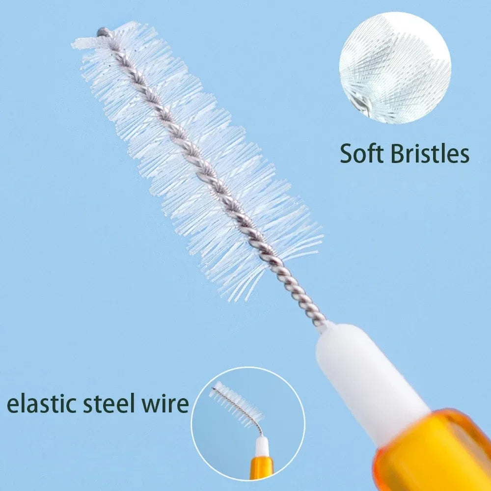 vvocci Orthodontic Interdental Brush 30pcs/Box - Dental Cleaning Tool for Braces & Oral Care Quake