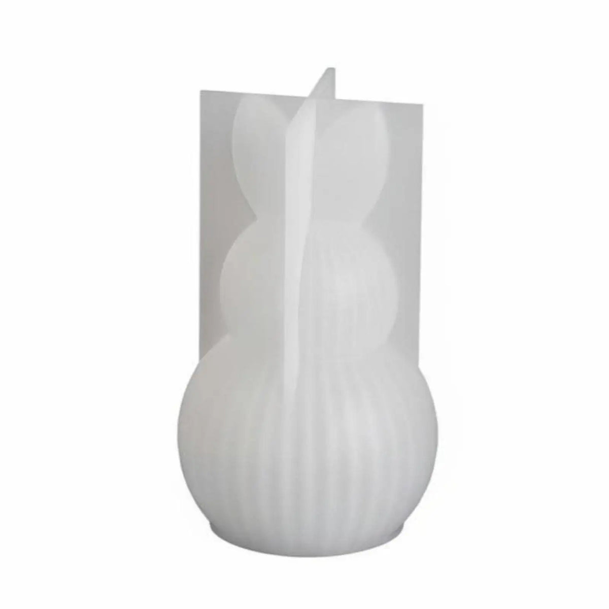 Silicone Candle Mold for DIY Plaster with Bunny Oval Striped Patterns for Creative Home Decor Craft Quake