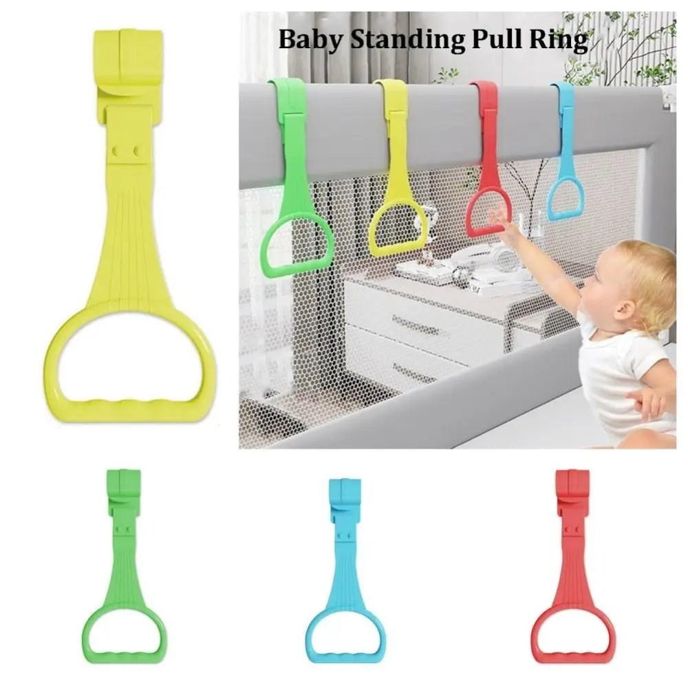 Portable Plastic Pull Ring Light Weight Candy Color Baby Crib Ring Baby Learn To Stand Hand Pull Ring Baby Quake