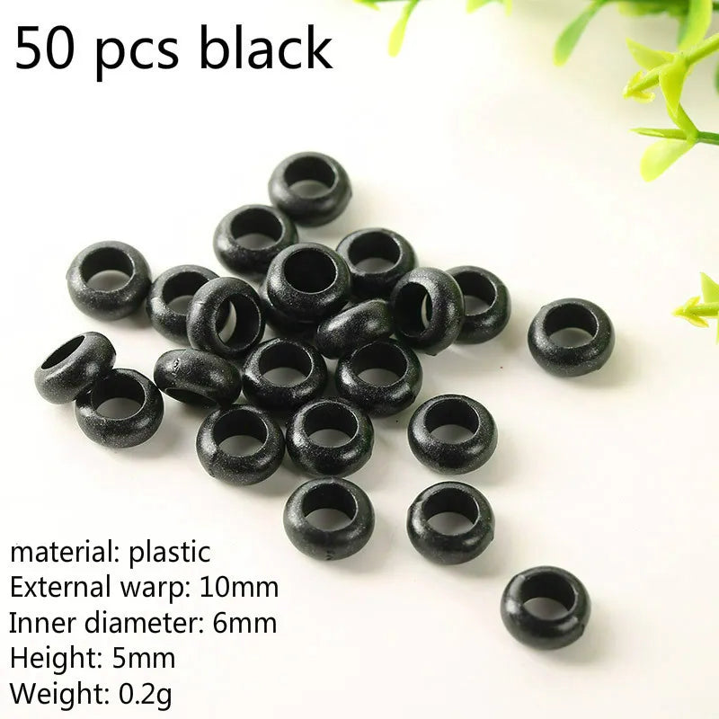 50 Pcs/set Opening Hair Ring Braid Bead Dreadlock Metal/Gold/Silver Clip Braid for African Braided Braids Decorative Accessories Quake NO.7