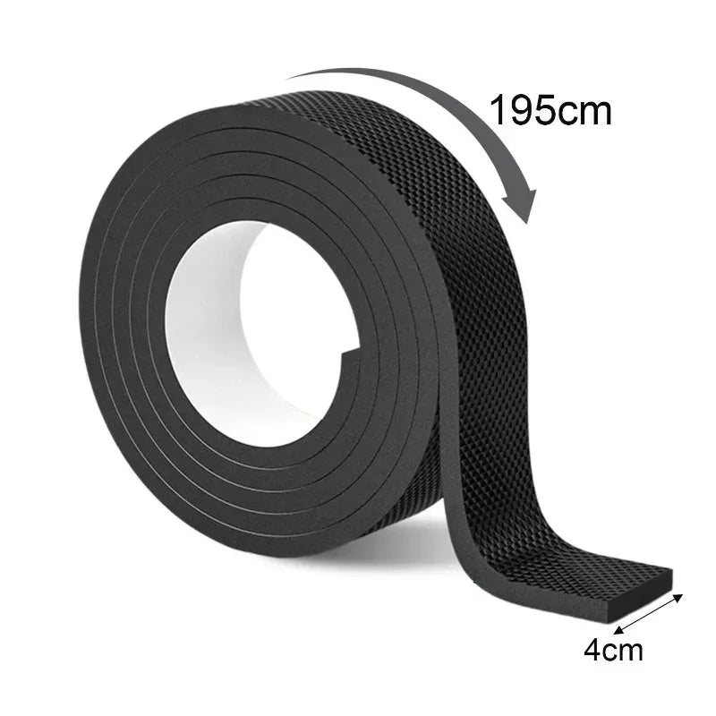4/2M Anti-slip Furniture Pads DIY Wear-resistant Black Mute Mats Bumper Damper Self Adhesive Table Chair Foot Protection Pad Quake Width 4cm 2Roll(about 4m)