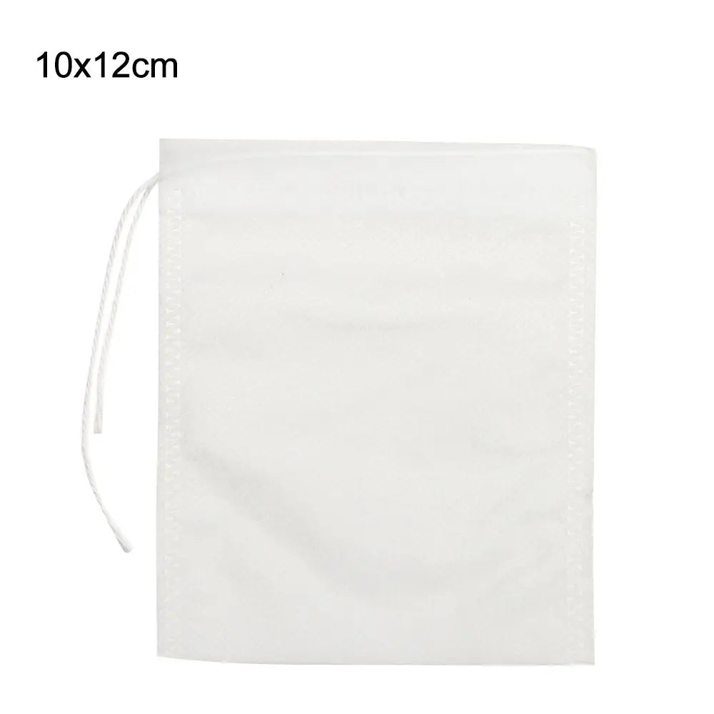100 Pack Disposable Tea Bags Filter Bag Tea Bag Filter Paper Non-Woven Coffee Medicine Powder Filter Bag Quake 10x12cm