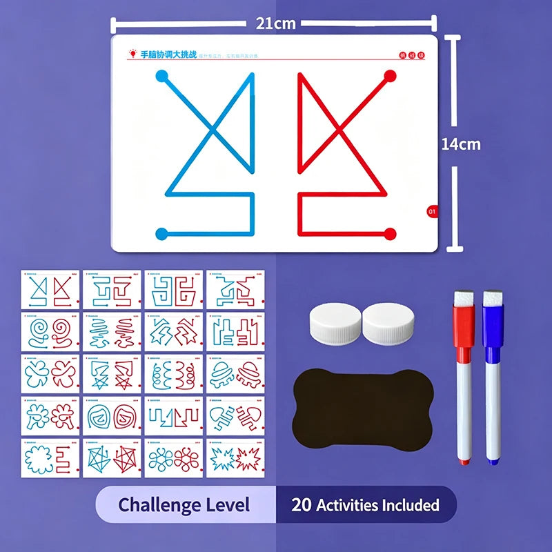 Hand Brain Coordination Action Practice Development Set For Overall Brain Balance Attention Improvement Tool Quake Challenge