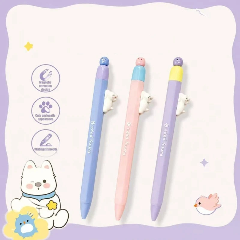 Retractable Gel Pen with Smooth Quick-Drying 0.5MM Pen Point, and Playful Animal Decorations for Writing K1KF Quake