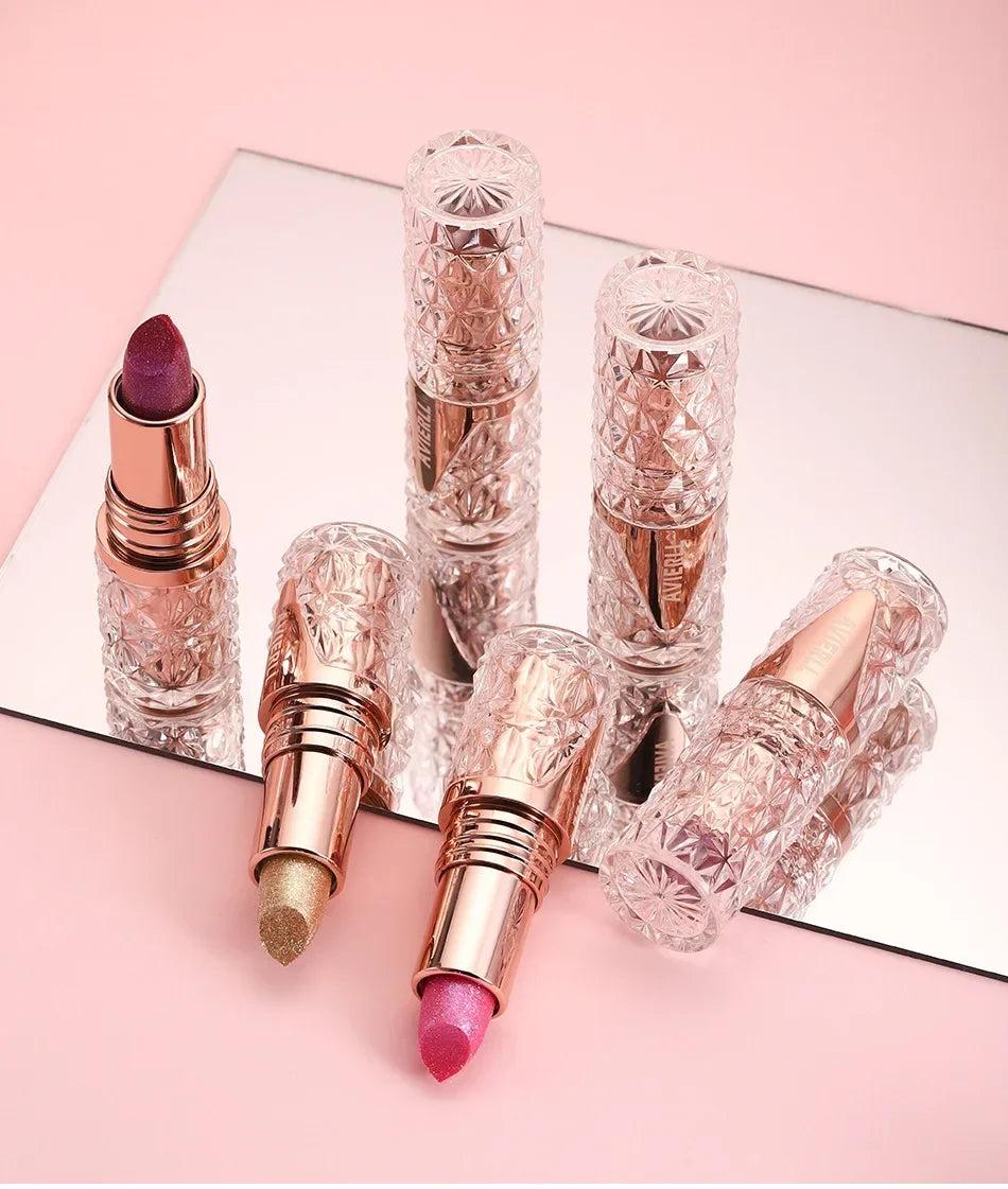 Waterproof Lipstick, Long Lasting, Shining, Glitter, Pearly Lip Gloss, Moisturizing, Non-Stick Cup Quake