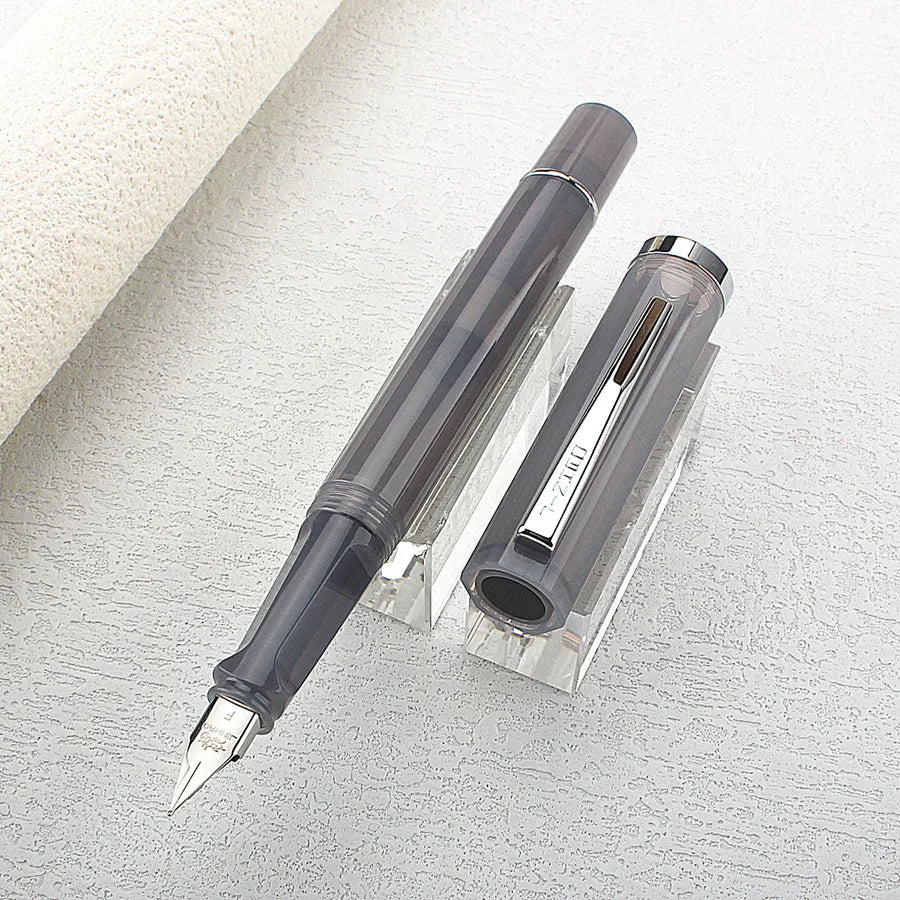 Jinhao 58D Acrylic Fountain Pen Rotating Suction Ink Pen Office School Stationery Quake 58D F0.5MM