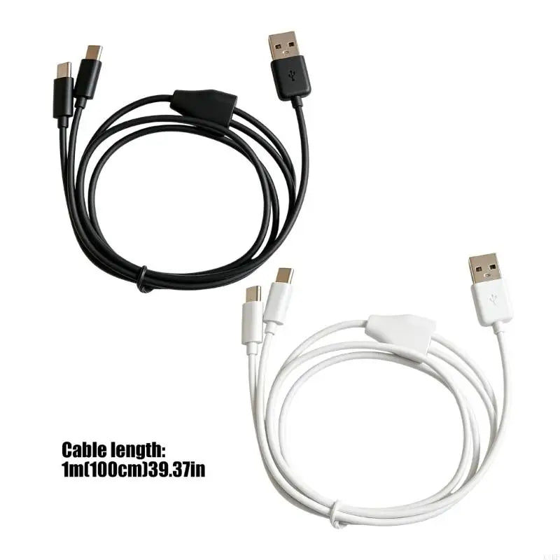 Type C Split Charging Cable 75Cm+25Cm USB C Chargers Wire For Convenient Use K1KF Quake