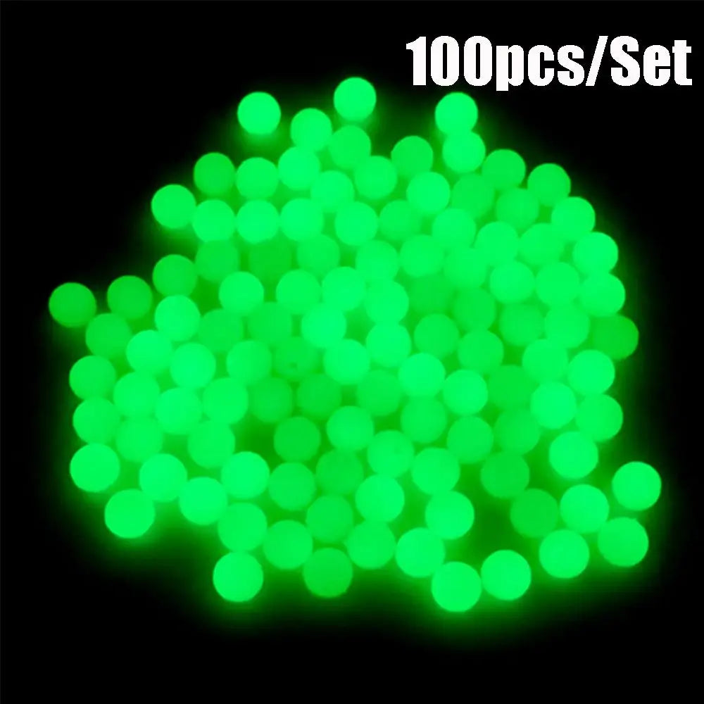 100pc/bag Fishing Floats Beads Luminous Light Glowing Balls For Night Fishing Quake