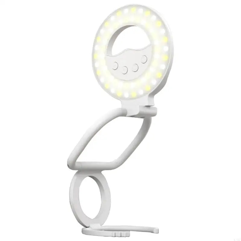 Phone Light with Kickstand for Phone 16 15 14 13 Rechargeable Selfie Vlog Live Streaming Rings Light Foldable K1KF Quake White China Mainland