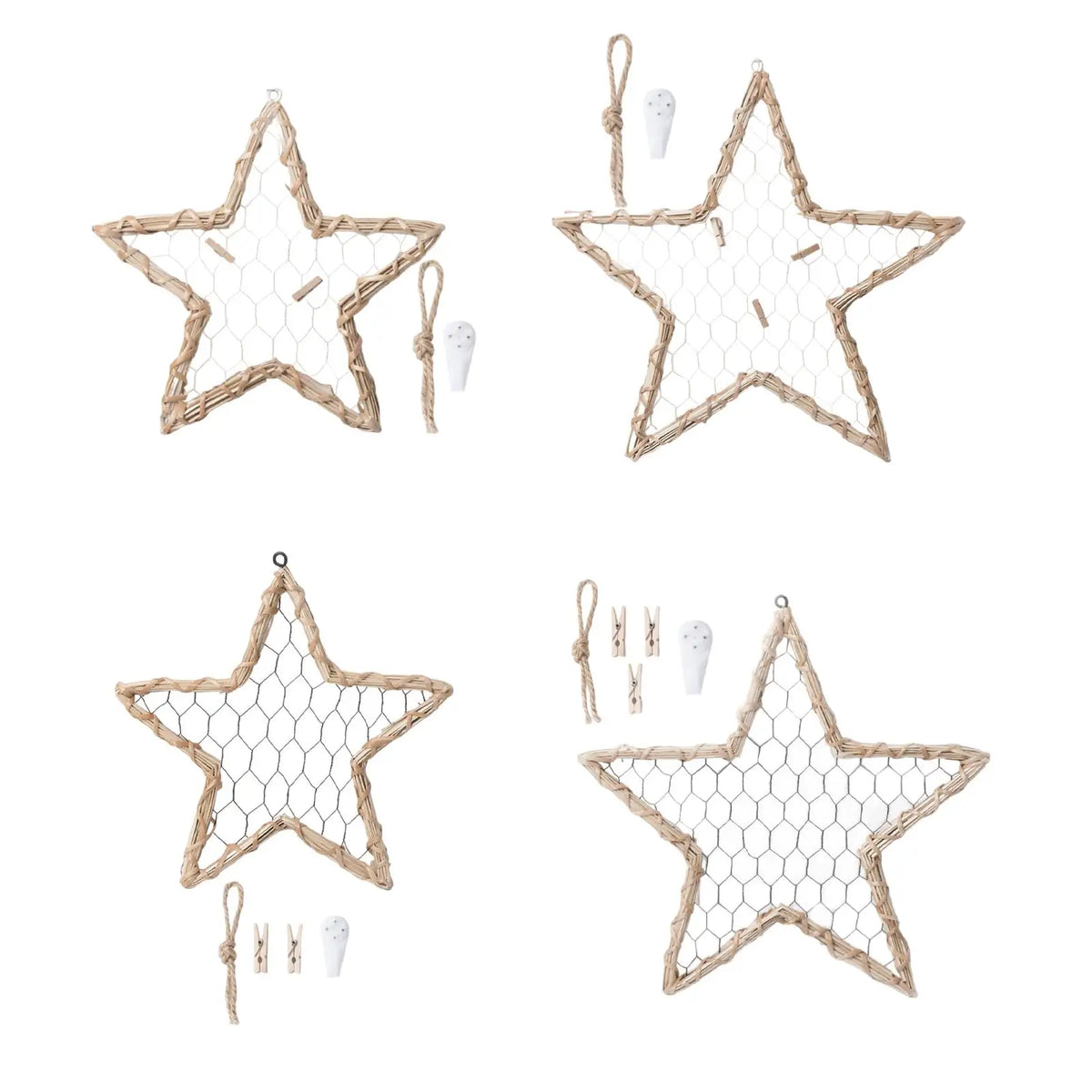 Wall Grid Panel Stars Shaped Weaving Holder for Entrances Living Room Office Quake