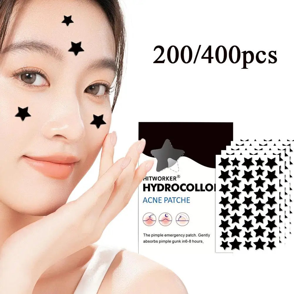 200/400PC Colorful Star Acne Patches Cute Pimple Treatment Stickers Hydrocolloid Invisible Cover for Zits & Blemishes Quake