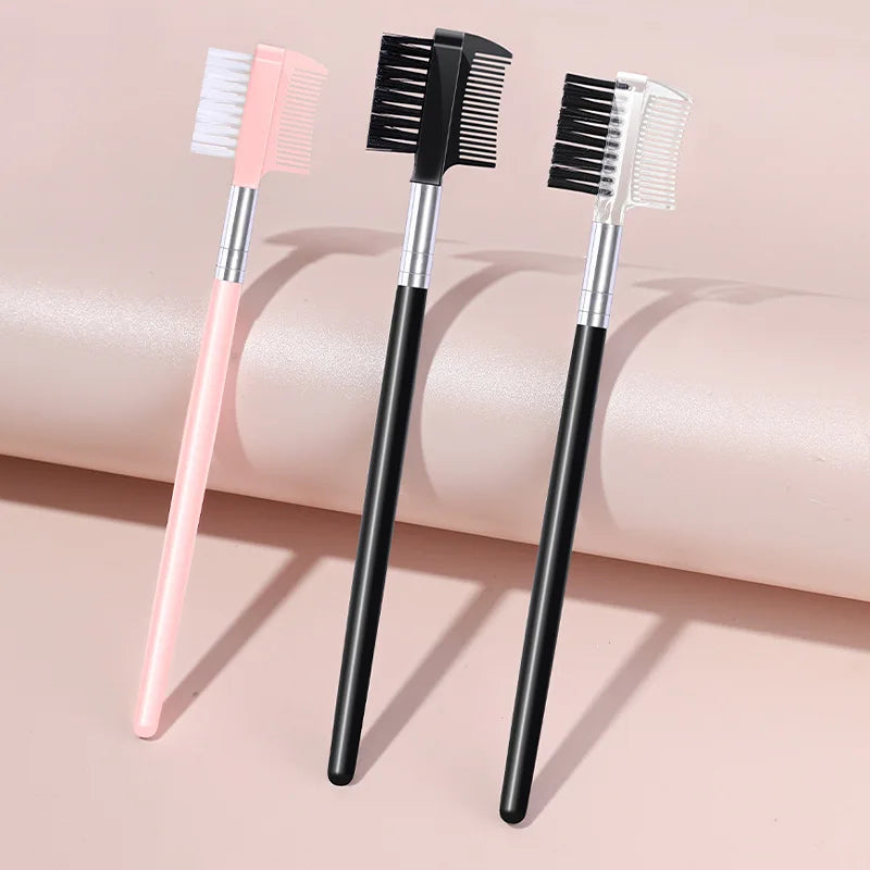 Dual-Headed Eyebrow Comb Makeup Brush Beauty Tool Professional Lash & Brow Comb, Dual-Sided Brush Creates Groomed Lashes & Brows Quake