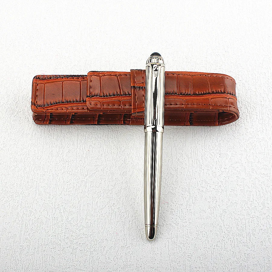 Luxury Big Barrel Rollerball Pen with Silver Clip Smooth Writing for Business Gift (Blue Ink) PK Jinhao 159 Quake 148-5