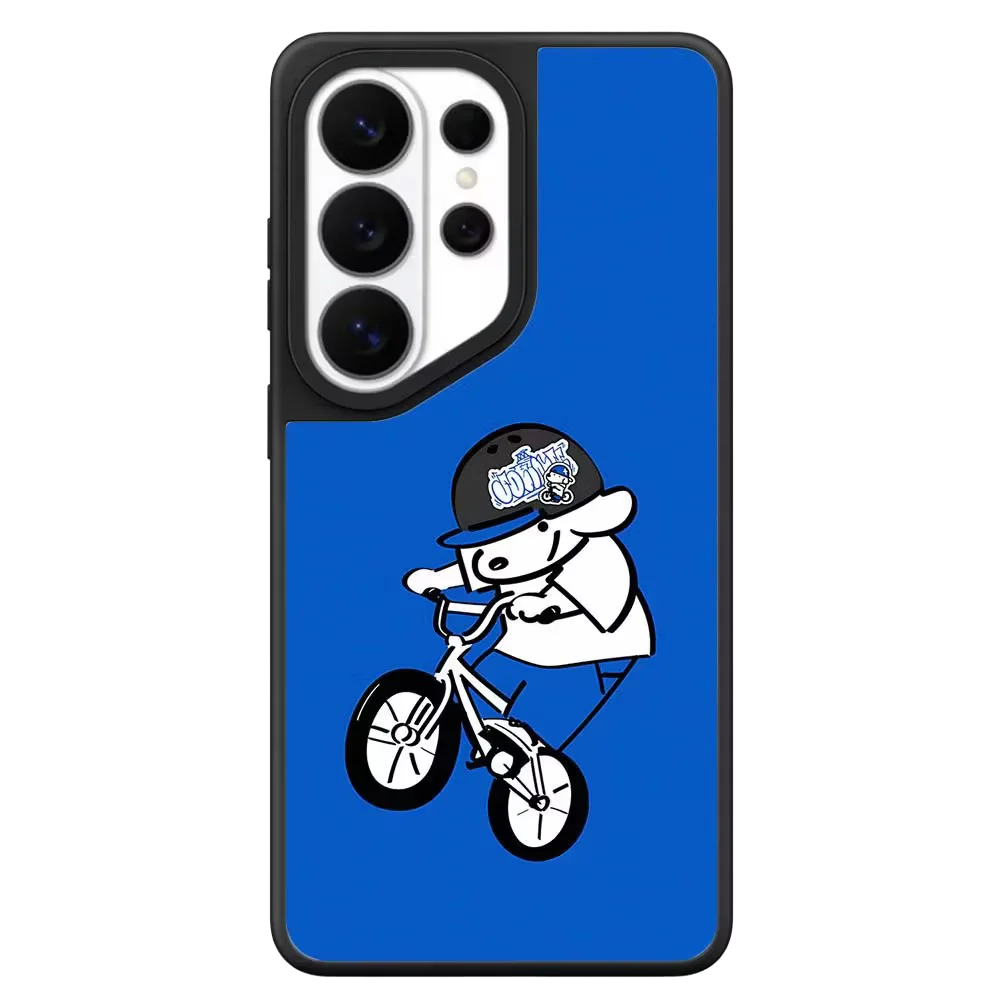Blue Background New York Dog Mirror Surface Magnetic Phone Cover for Samsung Galaxy S23 S24 S25 S26 Ultra S26+ Plus Case Quake