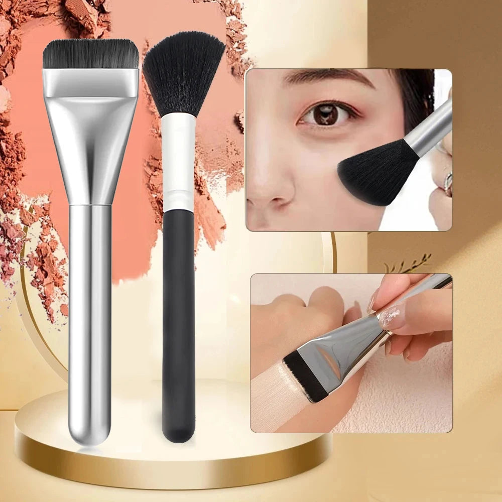 Makeup Brushes Foundation Loose Powder Concealer Blending Blush Brush Professional Cosmetic Beauty Makeup Tool Quake 2pcs-1