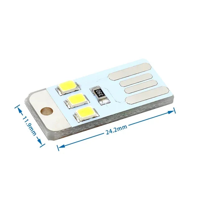 10-pcslot Camping Night Hiking Tent Lamp Light Outdoor Portable Energy Saving Flashlight Mini Ultra-thin Mobile USB LED Keychain Quake white