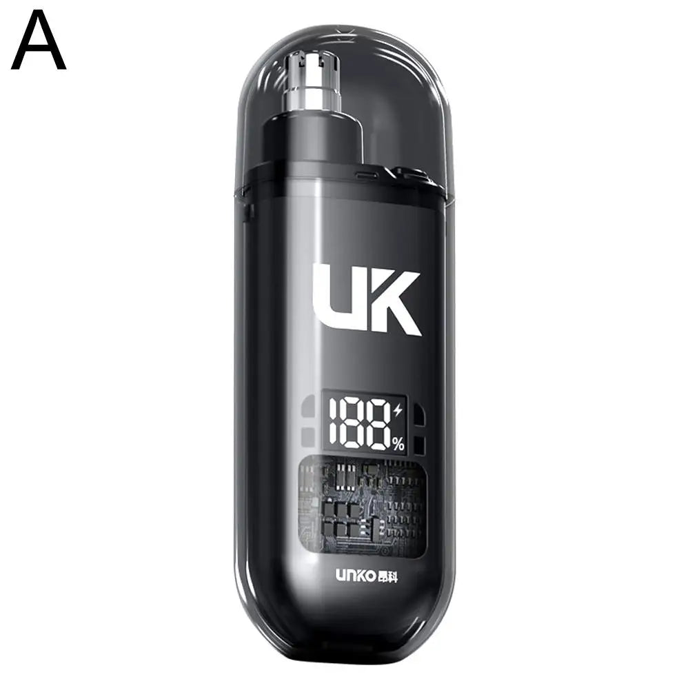 Digital Electric Nose Hair Trimmer Painless Shaving Mens Eyebrow Nose Trimmer USB Rechargeable Ear & Nose Hair Trimmer Machine Quake black CN