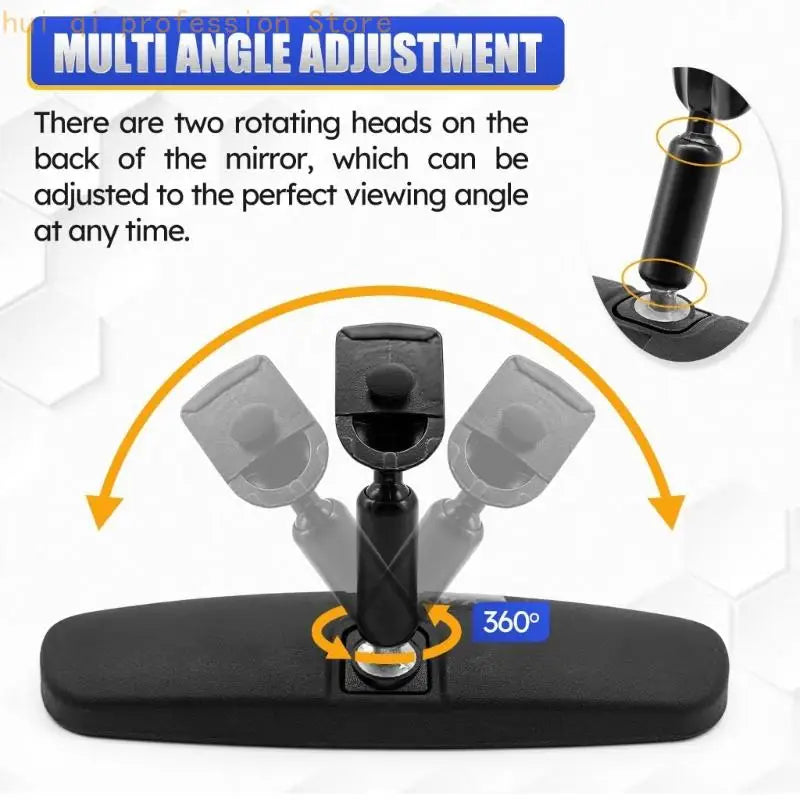 Car Interior Mirror Assembly Replacement with Mounting Stem 76400TF0A01, Front Center Rear View Mirror in Black Housing for H8WE Quake