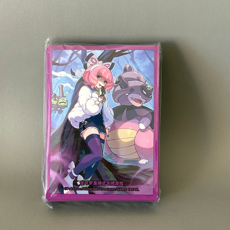 Genuine Pkm TCG Card Sleeves 64PCS Protective Set Nessa Marnie Design Glossy Finish Trading Card Game Accessories Collector Gift Quake yin cang ke lala