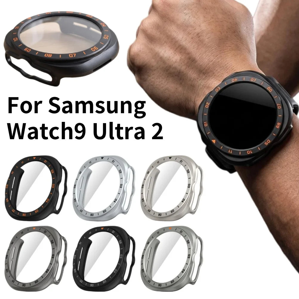 Full Cover Case For Samsung Galaxy Watch9 Watch Ultra 2 PC Bumper with Built In Screen Protector Tool Free Snap On Design Quake