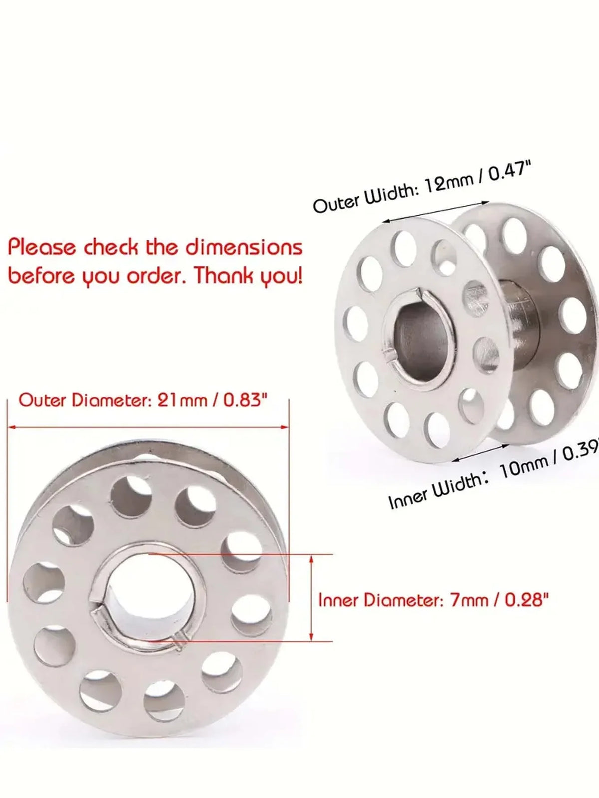 5/12/24PCS Durable Metal Construction for Brother Sewing Machine, Essential Sewing Craft Stainless Sewing Machine Bobbins Steel Quake