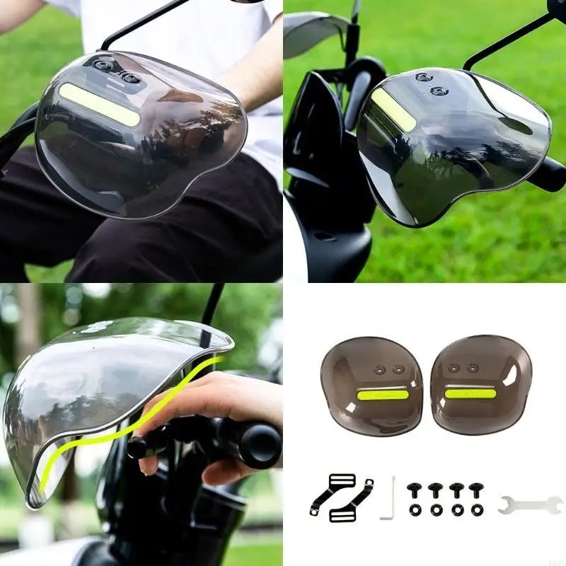 H8WE PVC Electric Scooter Handlebar Protectors Handlebar Guards Comprehensive Weather Resistance Guards set for Motorcylce Quake