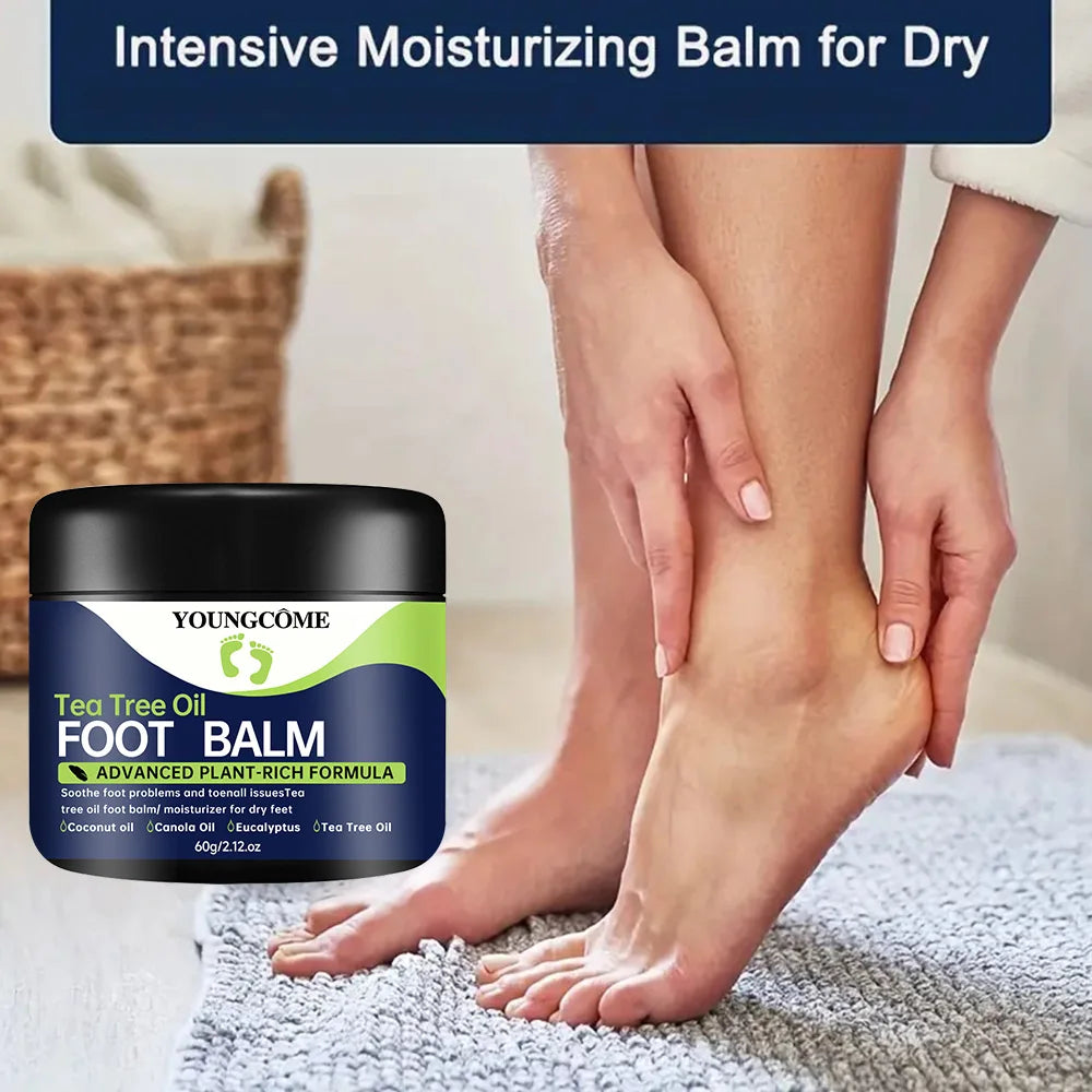 Tea Tree Oil Foot Cream Repairs Cracked Feet Deeply Moisturizes and Nourishes Dry Rough Skin,Softens Hard Skin Quake