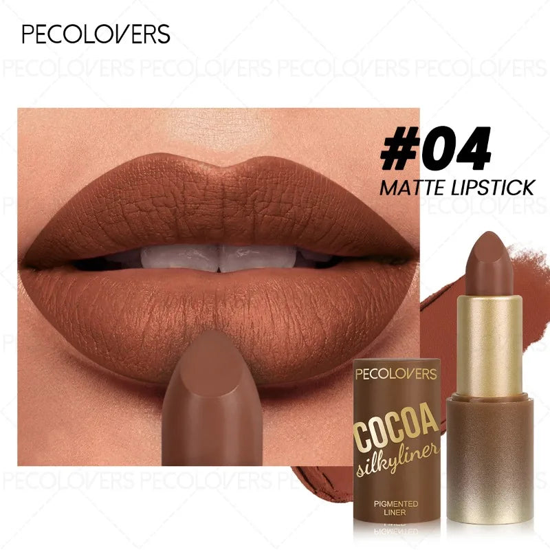 1pcs Multi-color Lipstick, Brown Lip Gloss,non-dry Lip Gloss, Waterproof and Long-lasting, Full and Charming Lips, Lip Cosmetics Quake 04