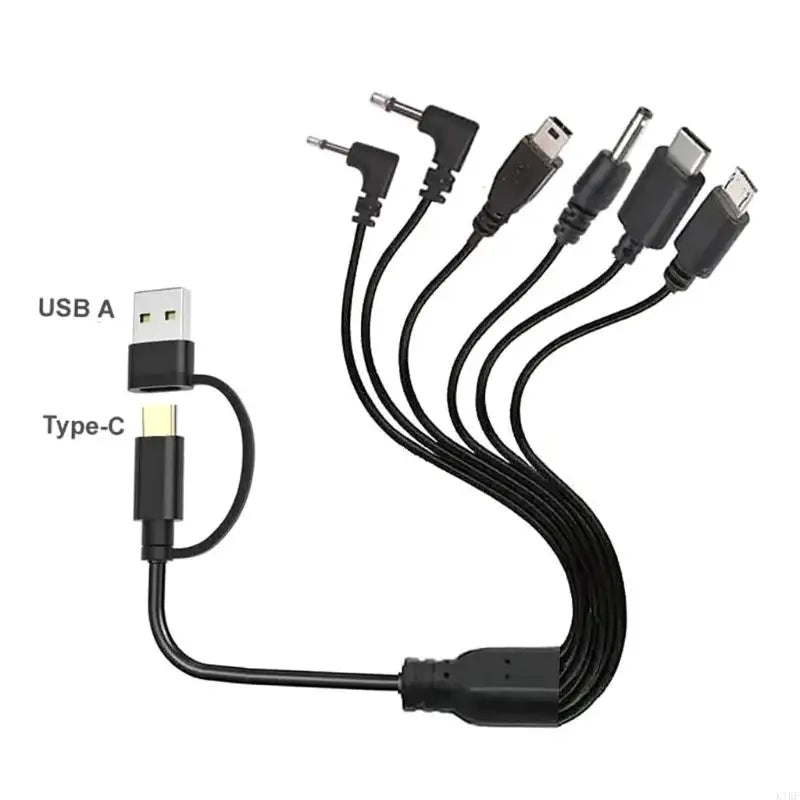 6 In 1 Multiple Charging Cable with Type C Tiny USB Mini USB Port Universal Charges for Smartphones Tablets Cameras K1KF Quake