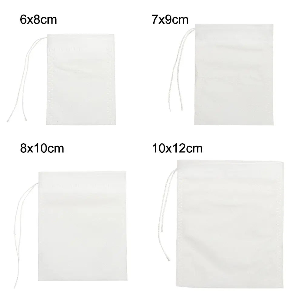 100 Pack Disposable Tea Bags Filter Bag Tea Bag Filter Paper Non-Woven Coffee Medicine Powder Filter Bag Quake