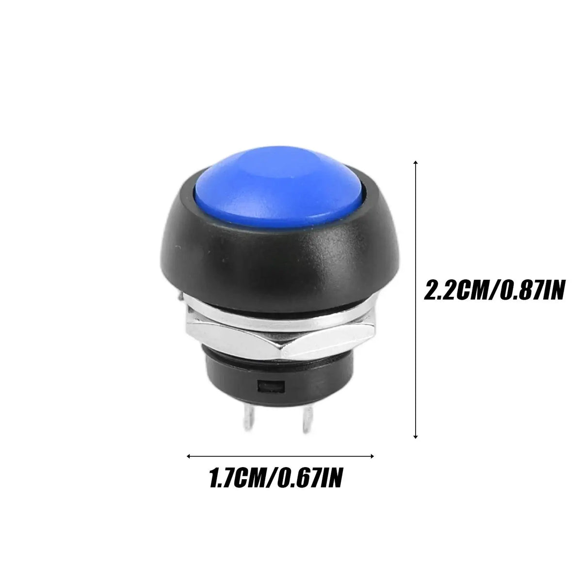 30/1PCS PBS-33B Momentary Push Button Switch with Metal Installation Nut Waterproof Colorful Control Panel Light Button Switch Quake Blue 1PC
