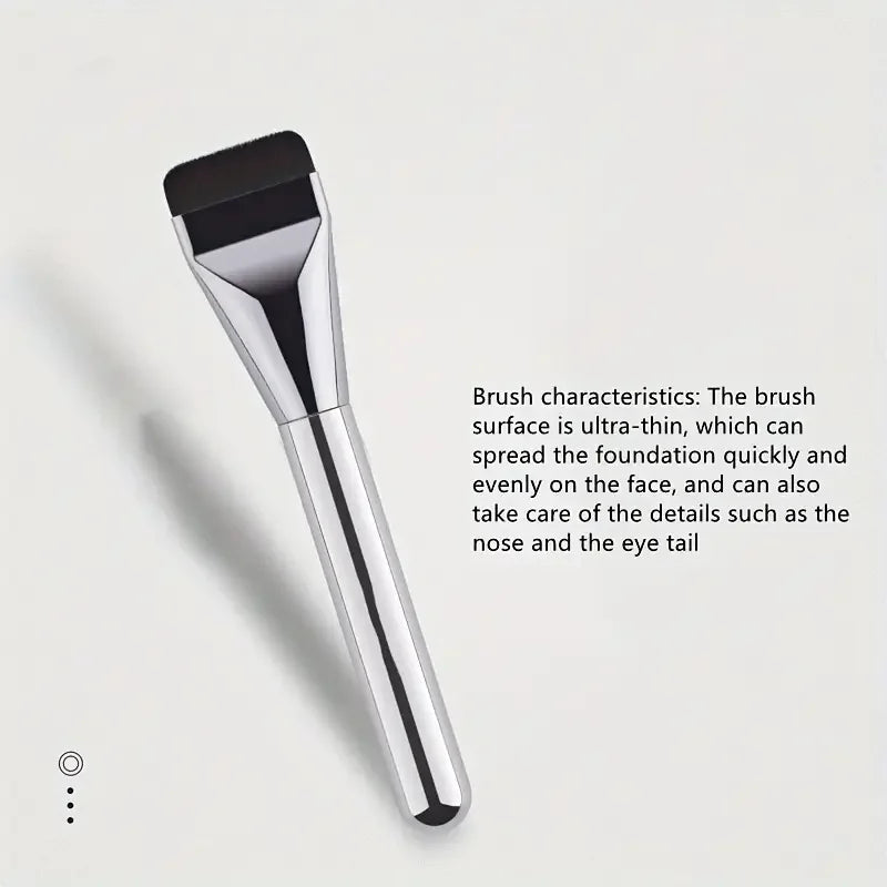 Ultra Thin Foundation Brush Soft Hair Thin Face Contour Brush Concealer Cream Blender Mixed Foundation Cream Makeup Brush Tool Quake Silver