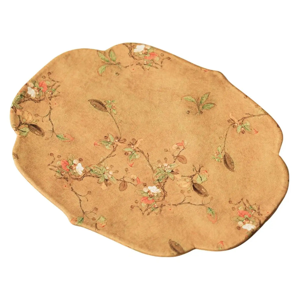 Begonia Edge Tea Mat Zen Dry Bubble Mat Heat Insulation Tea Pad Tablecloth Tea Towel Tea Flag Tea Quake