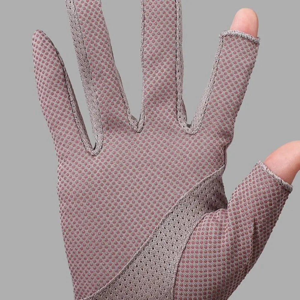 Summer UV Protection Sunscreen Gloves Lace Thin Anti-UV Mittens Elastic Slip Resistant Sun Protection Gloves Women Girls Quake