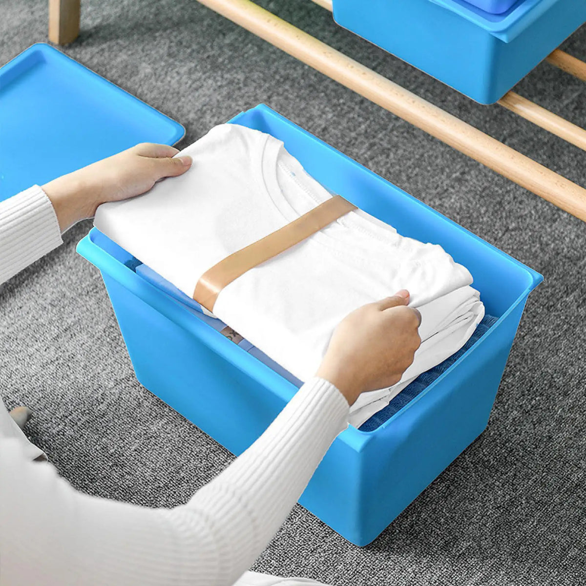 Storage Bin Portable Closet Garage Organizer Box for Kitchen Bathroom Office Quake