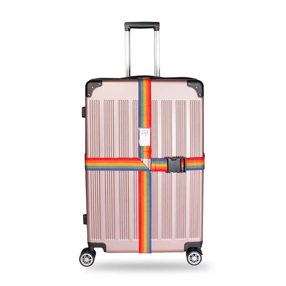 Rainbow Suitcase Belts Name Sticker Travel Suitcase Accessories Packing Belt Baggage Belts Luggage Buckle Strap Quake