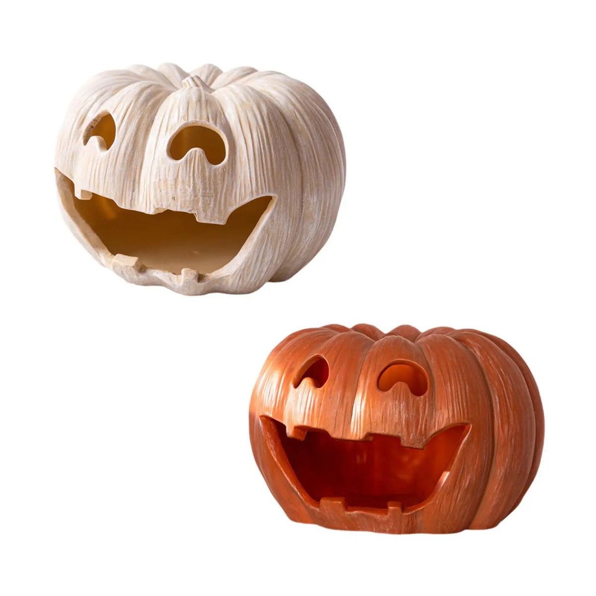 Pumpkin Tealight Candle Holder Lantern Candelabras Desk Halloween Decoration Resin Candlestick for Mantel Farmhouse Fireplace Quake