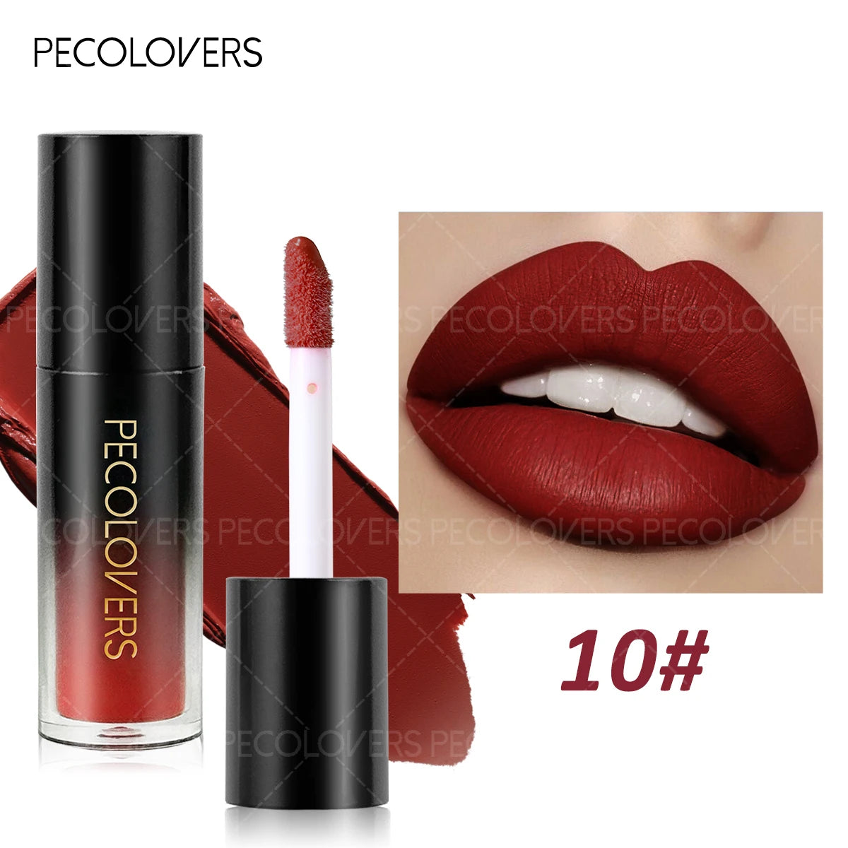 1 Pcs Multiple Colors Matte Velvet Lip Gloss, Waterproof Long-lasting Non-sticky, Smooth Lipstick, High Color Rendering Quake 10
