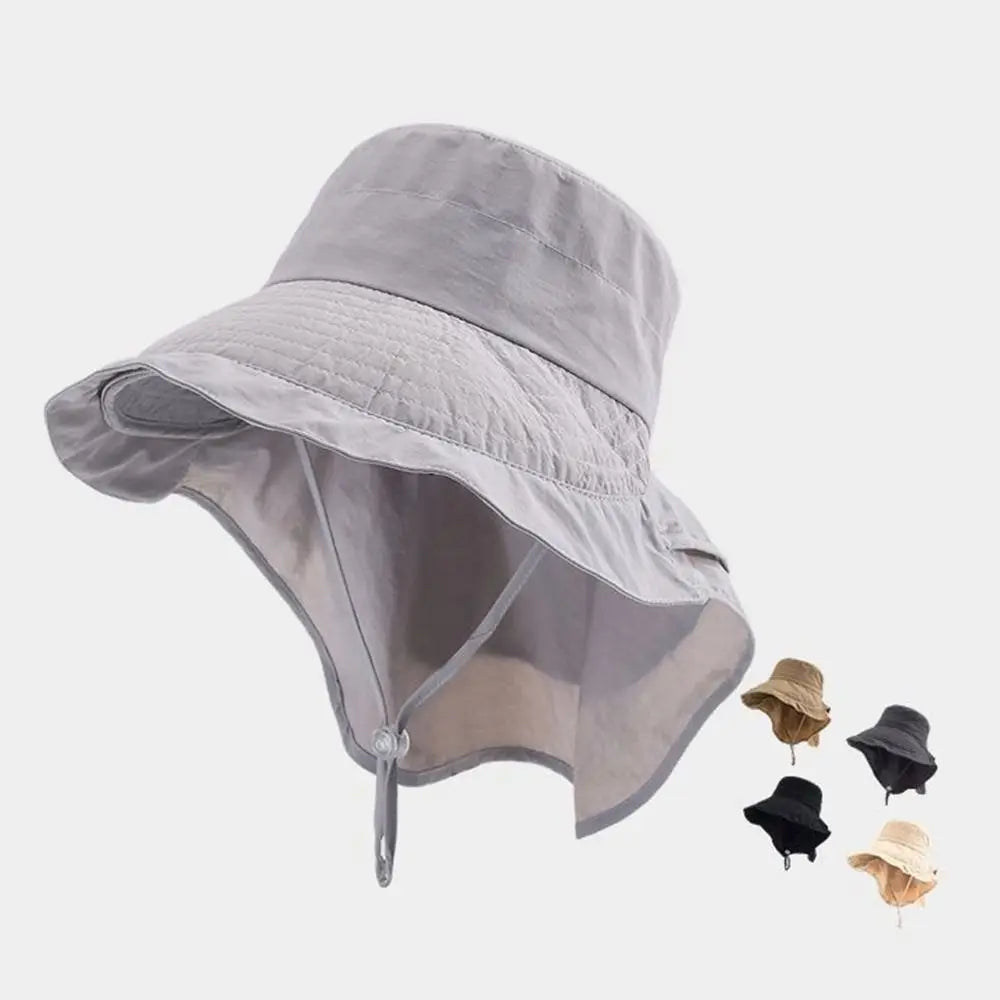 Gifts Adjustable Women's Sun Hat Neck Protection Wide-brimmed Summer Sun Cap UV Protection Fisherman Hat Quake