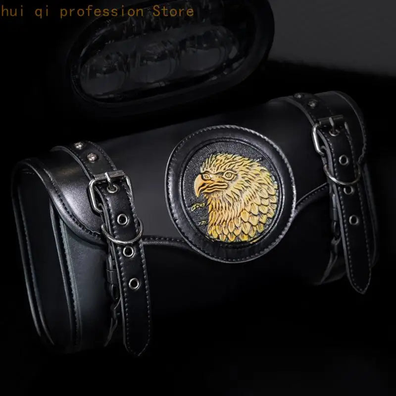 Motorcycle Tool Bag Waterproof PU Leather Universal Saddlebag Front Fork Bag H8WE Quake