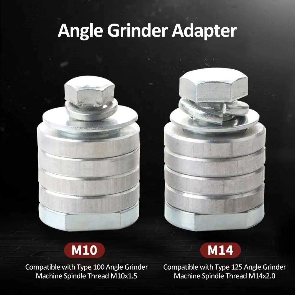 1Pcs Lock Nuts Slotting Angle Grinder Adapter Conversion Kit Power Tool Accessory Grooving Machine Adapter 100/125 Type M14 M10 Quake