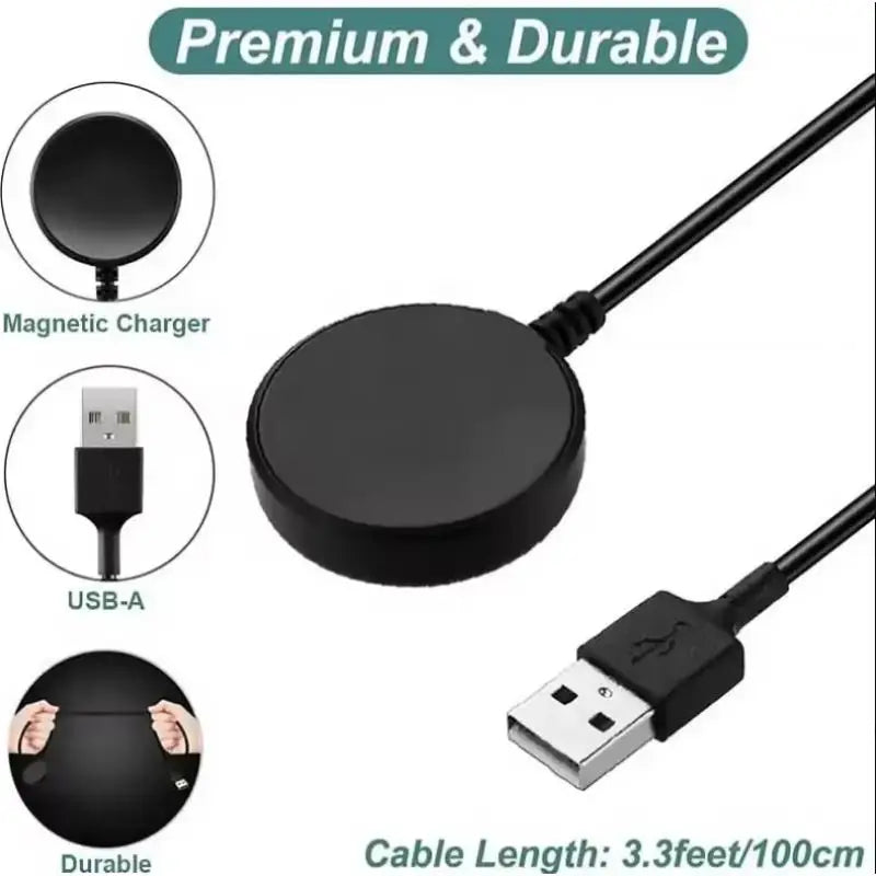 Portable Magnetic Watch Wireless Charger USB Cable Fast Charging Dock Station For Samsung Galaxy Watch 8 7 6 5pro 5 4 3 Active 2 Quake