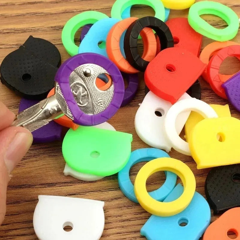 Soft Silicone Key Top Covers Color Key Sleeve Elastic Key Identifiers Protector Organizer Labels Keyring Protection Accessories Quake