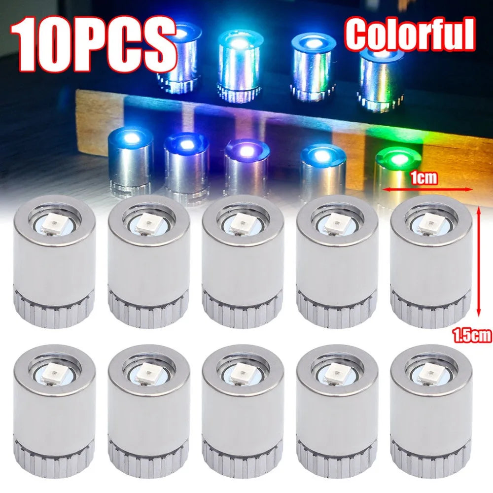10Pcs Durable Small Mini LED Light Battery Powered Colorful Light Bulb Electronic Toys Accessories for Lantern Wick Base Quake 10Pcs Colorful