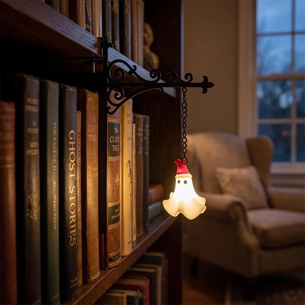 Cute Ghost Halloween Bookshelf Light Decorative Night Lamp Soft Glow Shelf Lantern for Bedroom Study Desk Home Decor Quake